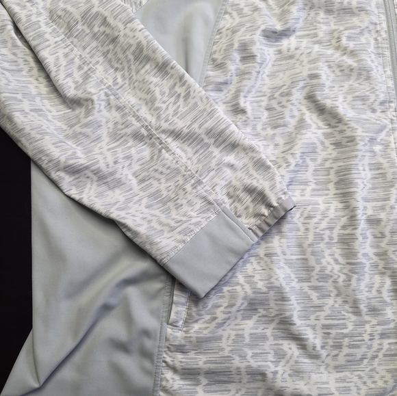 Athleta Womens 3X Full Zip Athletic Jacket Sage Green White Abstract Print - Picture 3 of 5